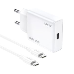 Carregador Gan USB-C PD25W + PD USB-C D266B - Idusd