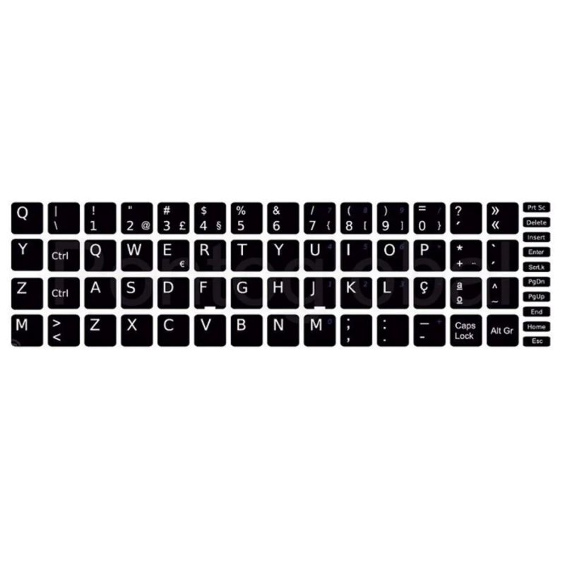 Autocolantes Teclado 13x13 PT Dell/Lenovo