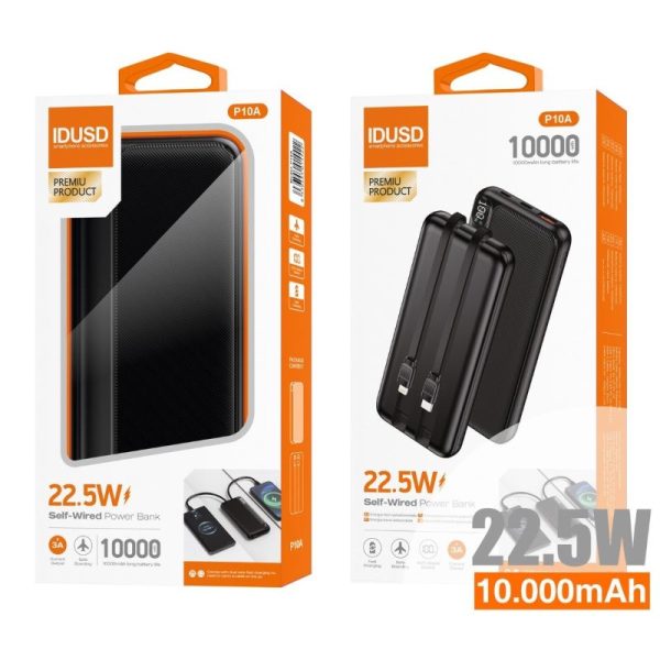 Power Bank 10.000mAh LED 100% 22.5W P10A – Idusd - Image 2