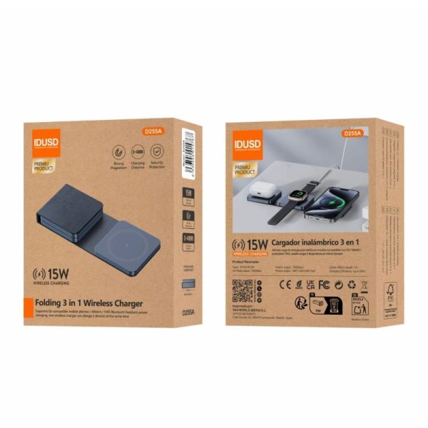 Carregador Wireless Slim 3 em 1 Charger 15W D255A - Idusd - Image 2