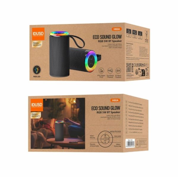 Coluna Bluetooth Glow RGB 5W H60A - Idusd - Image 2