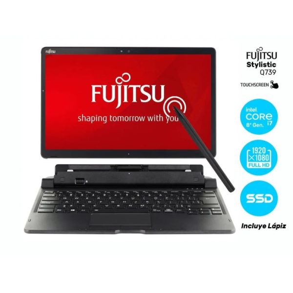 Tablet/Laptop 2 Em 1 Fujitsu Stylistic Q739 i7 8665U 13.3 FHD TATIL 16GB 256GB M.2 Lápis Teclado Incluido - Usado