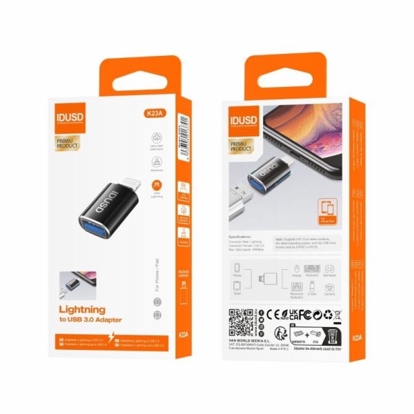 Adaptador Lightning (M) A USB-A 3.0 (F) K23A - Idusd - Image 2