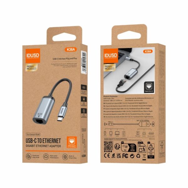Conversor USB-C a RJ45 18cm K38A - Idusd - Image 2