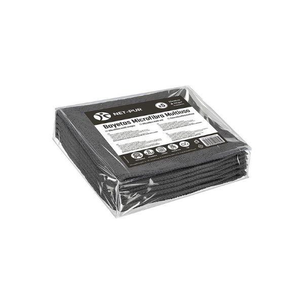 Pano Microfibra Terry 35x38cm 240g Preto Pack-5