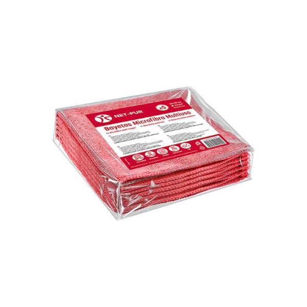 Pano Microfibra Terry 35x38cm 240g Vermelho Pack-5
