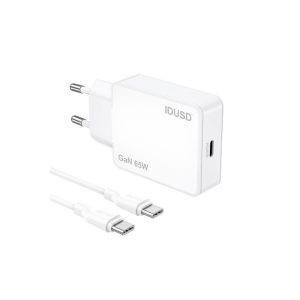 Carregador GaN PD65W Type-C a Type-C D346B - Idusd