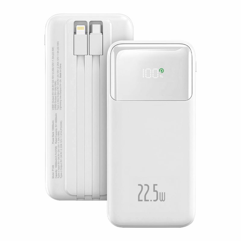 Power Bank Flow 10.000mAh 22.5W Branca P14B - Idusd