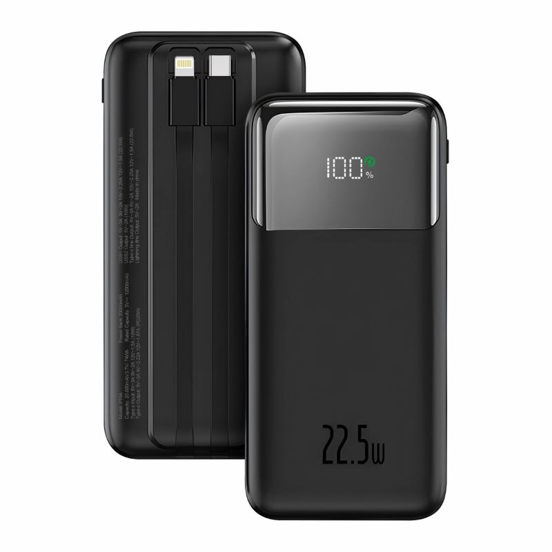 Power Bank Flow 20.000mAh 22.5W Preta P15A - Idusd