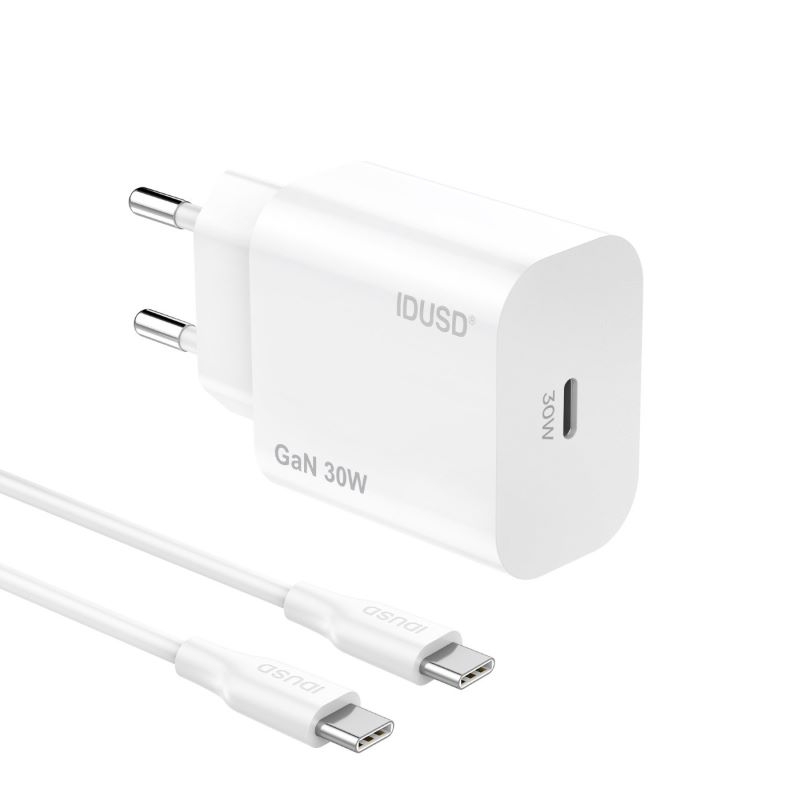 Carregador GaN PD30W USB-C a USB-C D376B - Idusd