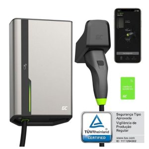 Carregador Wallbox Smart P/ EV 22kW C/ Cabo Tipo2 7.5Mts BT/WIFI Green Cell