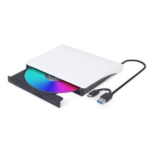 Drive Óptica Externa USB 3.1 DVD-USB-031-BW CD/DVD 24x/8x Branca  Gembird
